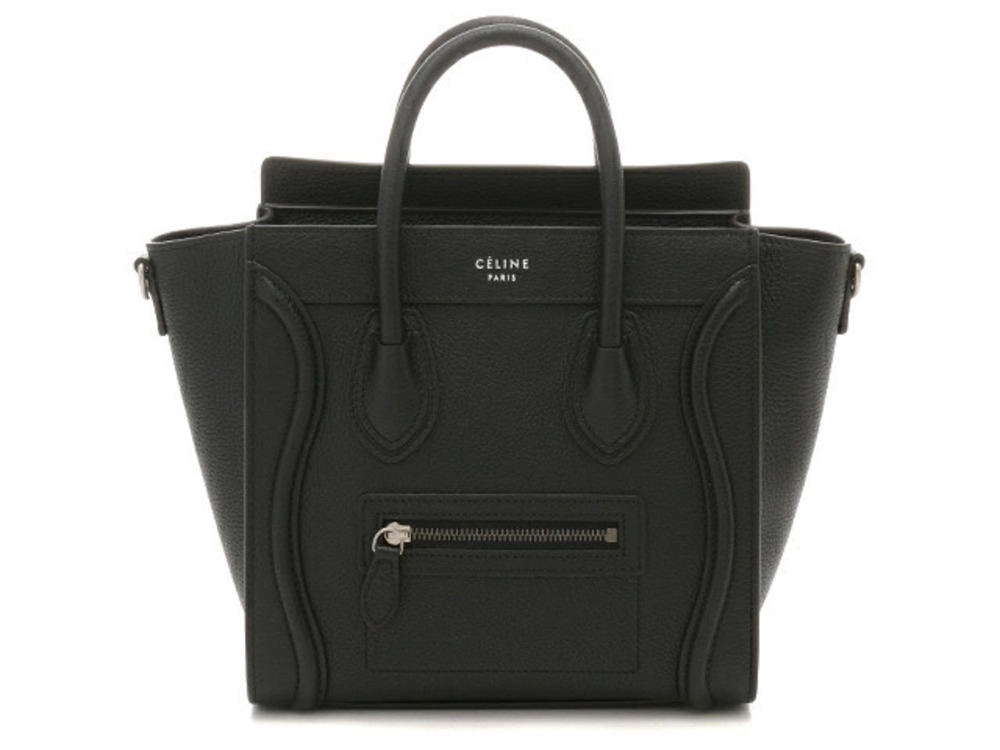 Celine Tote Bag Luggage Shopper Embossed Black